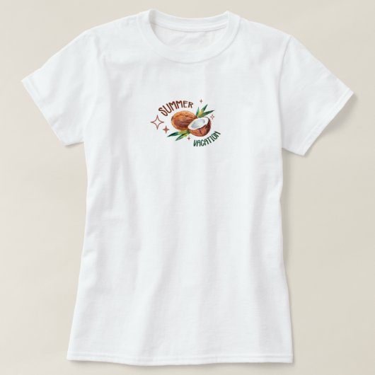 coconut minimal tropical aesthetic summer T-Shirt (Design vorne)