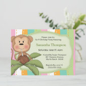 Coconut Monkey - Geburtstagseinladungen Einladung (Stehend Vorderseite)