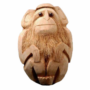 Coconut Monkey Schlüsselanhänger Fotoskulptur Schlüsselanhänger