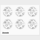 Coconut-Öl-Etikett für Schwarz-Weiß-Sketch Runder Aufkleber (Blatt)