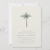 Coconut Palm Engagement Party Einladung (Vorderseite)