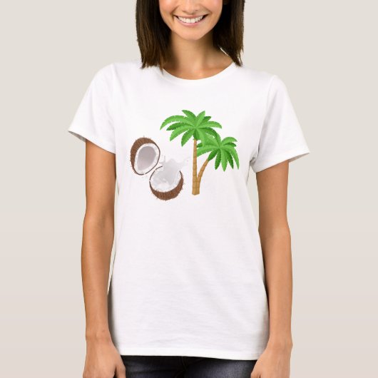 Coconut Palm Tree Ringer T-Shirt (Vorderseite)