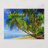 Coconut Palm Tree Sandy Tropical Island Beach Postkarte (Vorderseite)