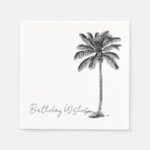 Coconut Palm Tree Tropical Beach Minimal Geburtsta Serviette (Vorderseite)