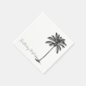 Coconut Palm Tree Tropical Beach Minimal Geburtsta Serviette (Ecke)
