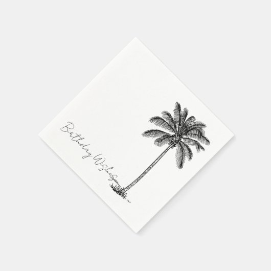Coconut Palm Tree Tropical Beach Minimal Geburtsta Serviette (Ecke)