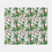 Coconut Palm Tree tropisches Muster Fleecedecke (Vorderseite (Horizontal))