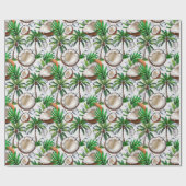Coconut Palm Tree tropisches Muster Geschenkpapier (Flach)