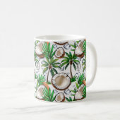 Coconut Palm Tree tropisches Muster Kaffeetasse (VorderseiteRechts)