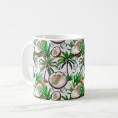 Coconut Palm Tree tropisches Muster Kaffeetasse (Vorderseite Links)