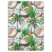 Coconut Palm Tree tropisches Muster Klemmbrett (Rückseite)