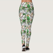 Coconut Palm Tree tropisches Muster Leggings (Rückseite)