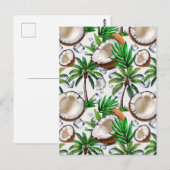 Coconut Palm Tree tropisches Muster Postkarte (Vorne/Hinten)
