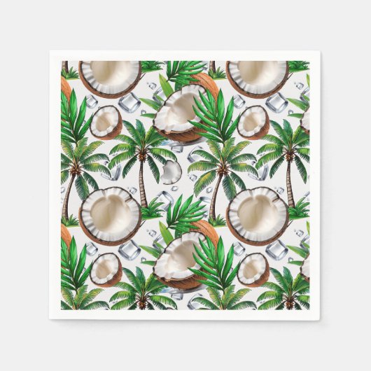 Coconut Palm Tree tropisches Muster Serviette (Vorderseite)