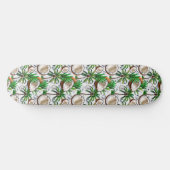 Coconut Palm Tree tropisches Muster Skateboard (Horizontal)