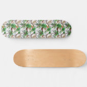 Coconut Palm Tree tropisches Muster Skateboard (Horizontal)