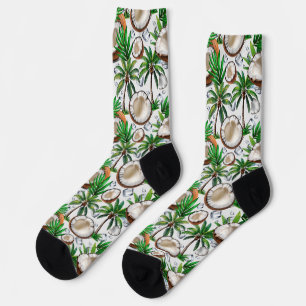 Coconut Palm Tree tropisches Muster Socken