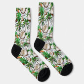 Coconut Palm Tree tropisches Muster Socken (Rechts)