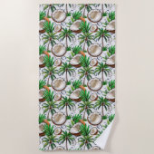 Coconut Palm Tree tropisches Muster Strandtuch (Vorderseite)