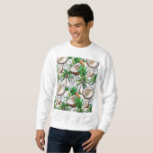 Coconut Palm Tree tropisches Muster Sweatshirt (Vorne ganz)