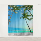 Coconut Palm Trees String Lights Wandteppich (Vorderseite)