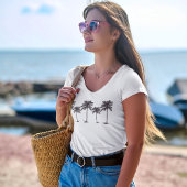 Coconut Palm Trees Tropical Beach Art T-Shirt