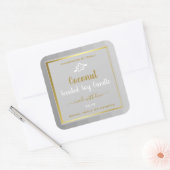 Coconut Produktverpackungen Etiketten Gold Light G Quadratischer Aufkleber (Umschlag)