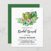 Coconut Sommer Bridal Brunch Einladung Wasserfarbe (Vorne/Hinten)