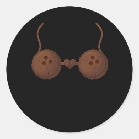 Coconut Sommerferien Kokosnüsse Bra Halloween Cos Runder Aufkleber (Vorderseite)