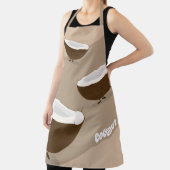 Coconut Tan White Brown Frucht Food Cartoon Schürze (InSitu)