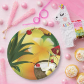 Coconut Tiki Bar Luau Tropenpapierplatte Pappteller (Party)