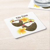 Coconut Tiki Time Bar Cocktail Rechteckiger Pappuntersetzer (angewinkelt)