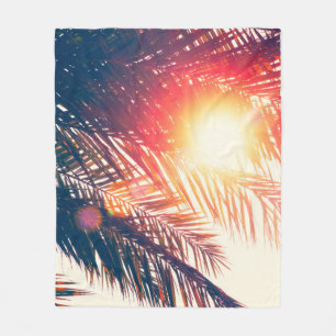 coconut tree at tropical coast, made with Vintage  Fleecedecke