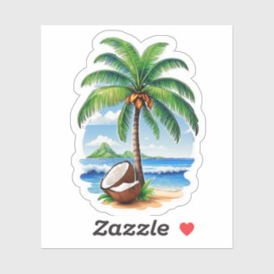 Coconut Tree Tropical Island Aufkleber