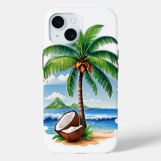 Coconut Tree Tropical Island Case-Mate iPhone Hülle (Rückseite)