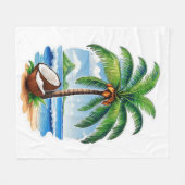 Coconut Tree Tropical Island Fleecedecke (Vorderseite (Horizontal))
