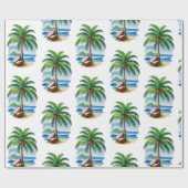 Coconut Tree Tropical Island Geschenkpapier (Flach)