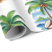 Coconut Tree Tropical Island Geschenkpapier (Rolleneckpunkt)