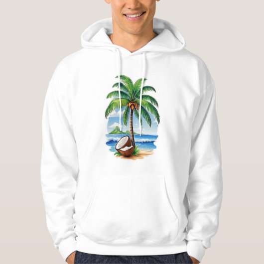 Coconut Tree Tropical Island Hoodie (Vorderseite)