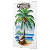 Coconut Tree Tropical Island Klemmbrett (Links)