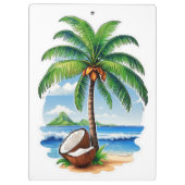 Coconut Tree Tropical Island Klemmbrett (Rückseite)