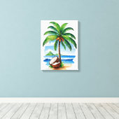 Coconut Tree Tropical Island Leinwanddruck (Insitu (Holzboden))