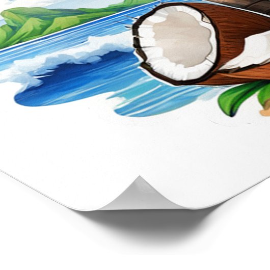 Coconut Tree Tropical Island Poster (Ecke)