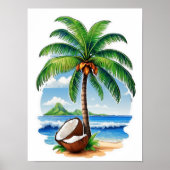 Coconut Tree Tropical Island Poster (Vorne)