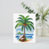 Coconut Tree Tropical Island Postkarte (Stehend Vorderseite)