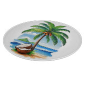 Coconut Tree Tropical Island Schneidebrett (Ecke)