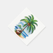 Coconut Tree Tropical Island Serviette (Ecke)