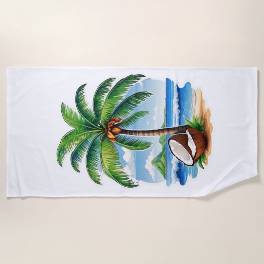 Coconut Tree Tropical Island Strandtuch (Vorderseite)