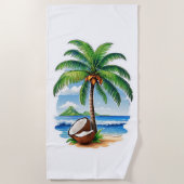 Coconut Tree Tropical Island Strandtuch (Vorderseite)