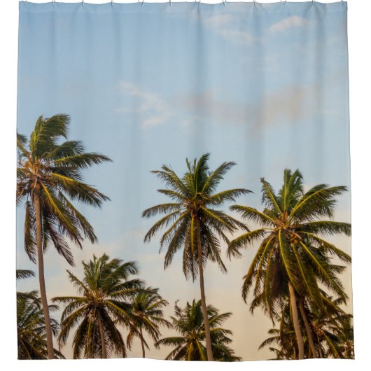 Coconut trees under cloudy sky in the morning duschvorhang (Vorderseite)